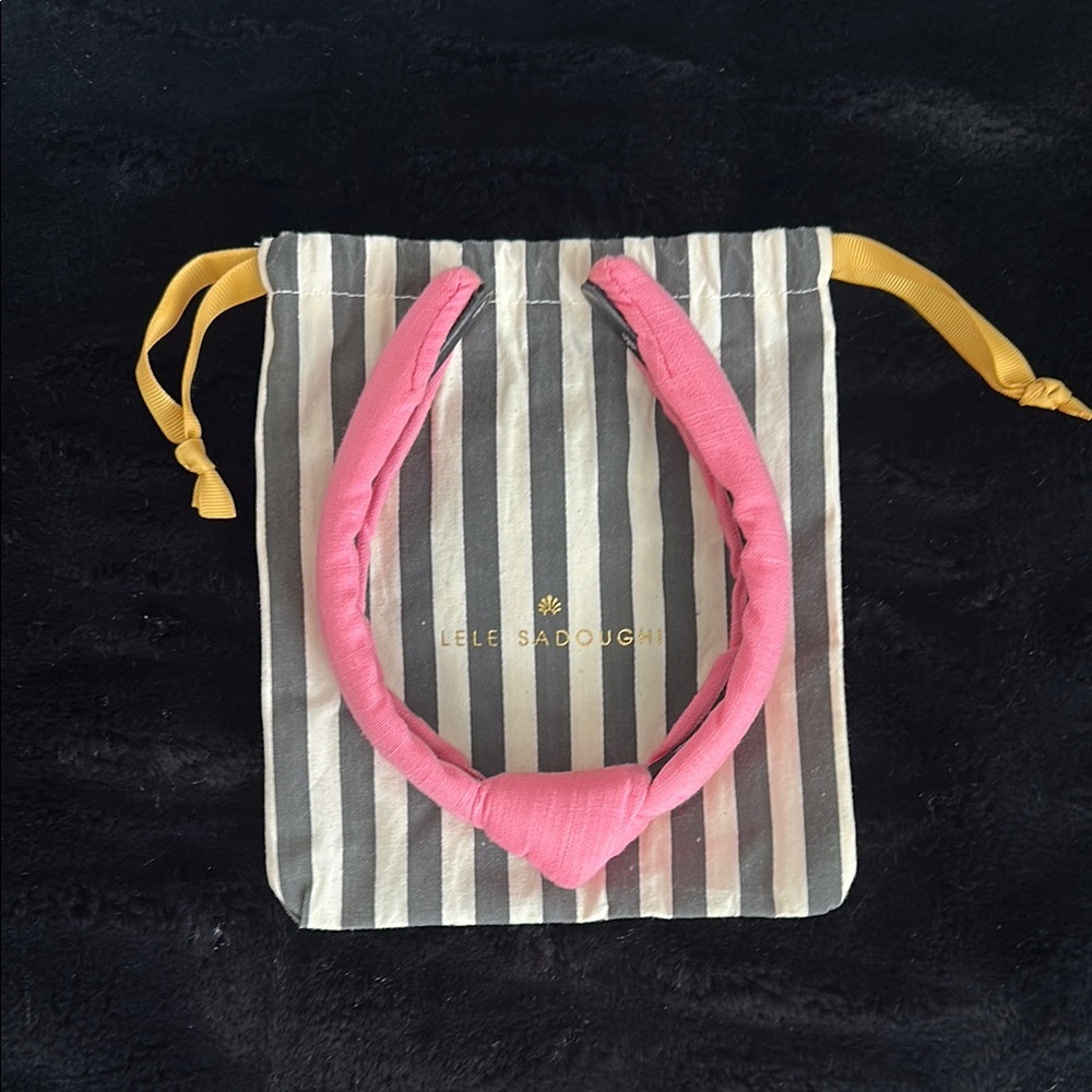 Lele Sadoughi Pink Slim Knotted Headband